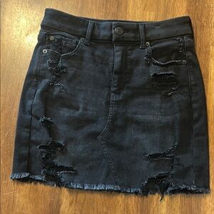 American Eagle Outfitters Dark Blue Distressed Skirt
